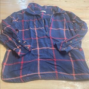 Plaid Blue and Red Women's Top